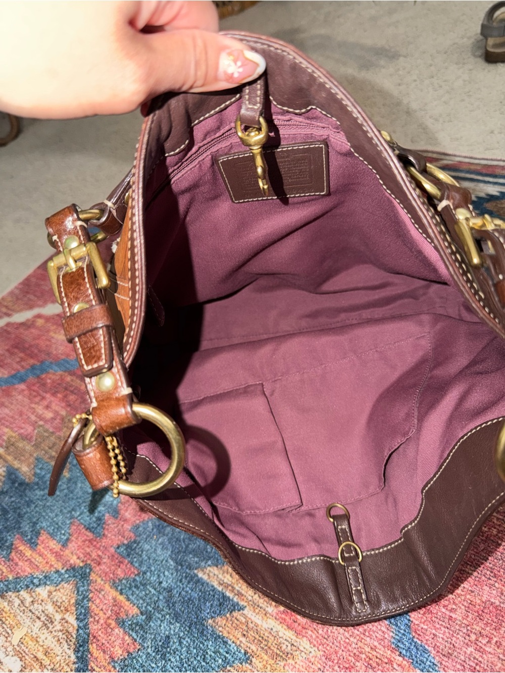 Coach Patchwork Shoulder Bag - Brown, Pink, Tan, Cream - Picture 8 of 8
